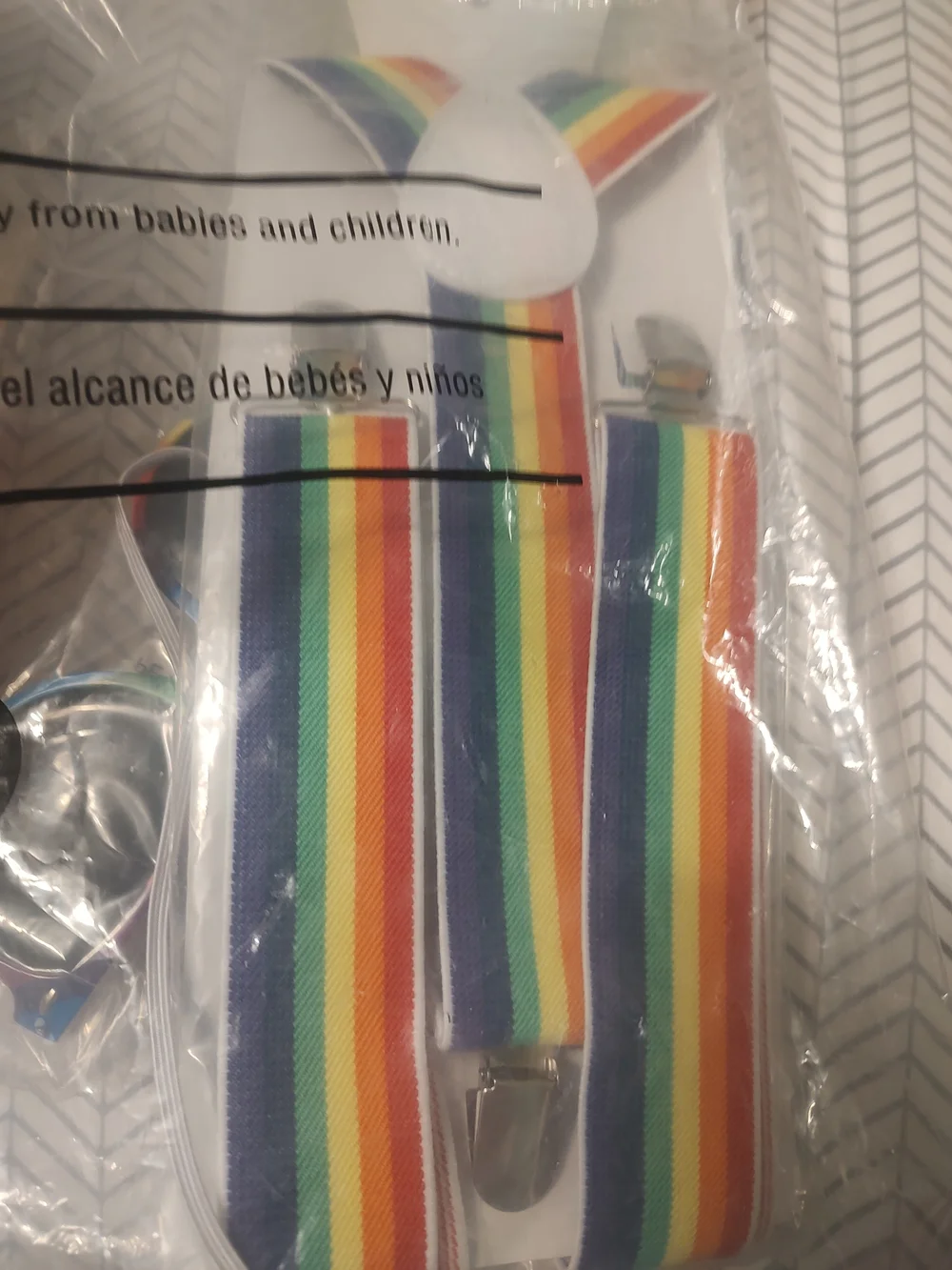 Rainbow 🌈 Stripe Party Hat, Suspenders Sunglasses And Bow Tie.  NWT 🏳️‍🌈